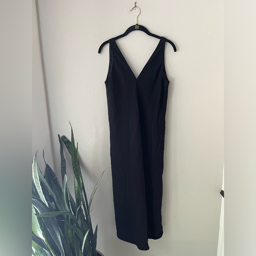 🖤EVERLANE THE CITY STRIPE MIDI DRESS IN BLACK 4 - Picture 8 of 10